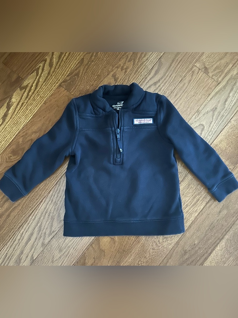 Vineyard Vines Boys Navy Blue Quarter-Zip Pullover 100% Cotton 18-24M